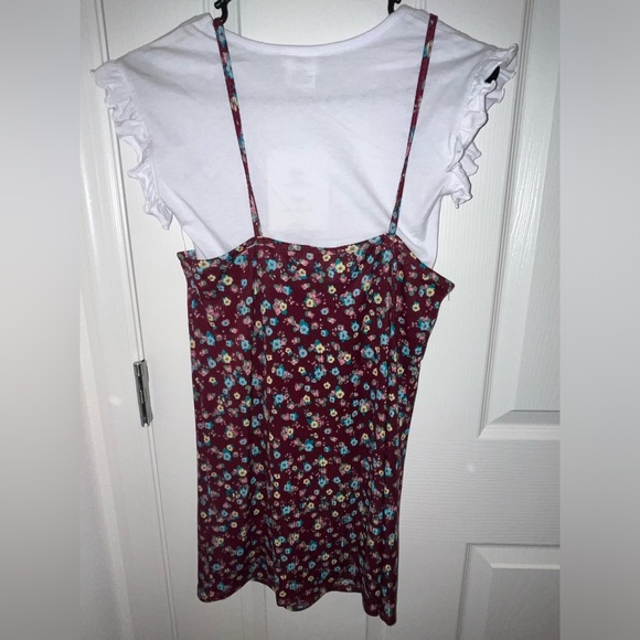 NWT Girl kids floral short dress. Size 10. Purple - Picture 6 of 8